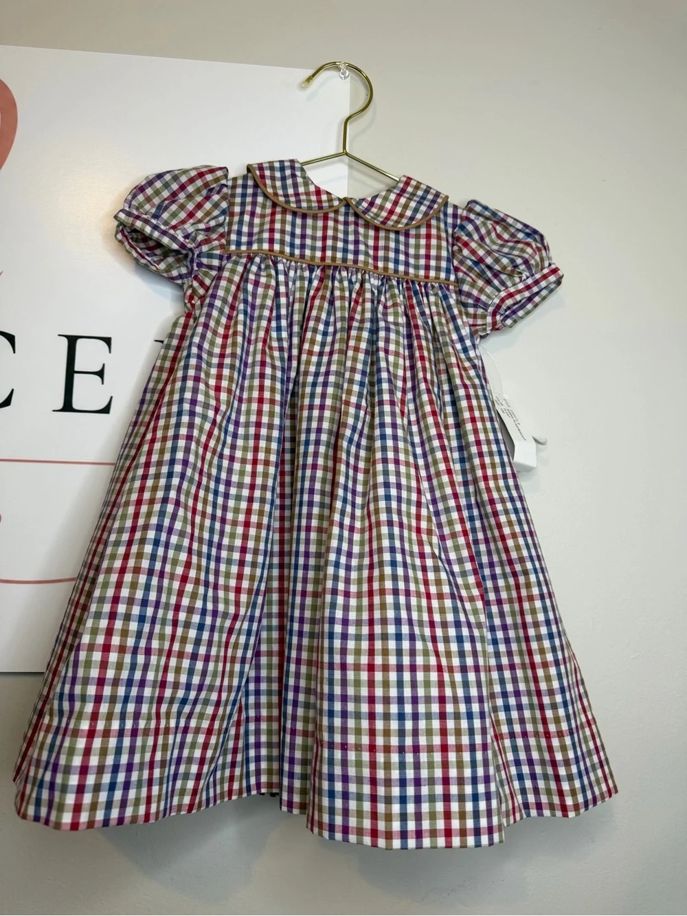 Classic Plaid Peter Pan Collar Kids Dress - Multicolor